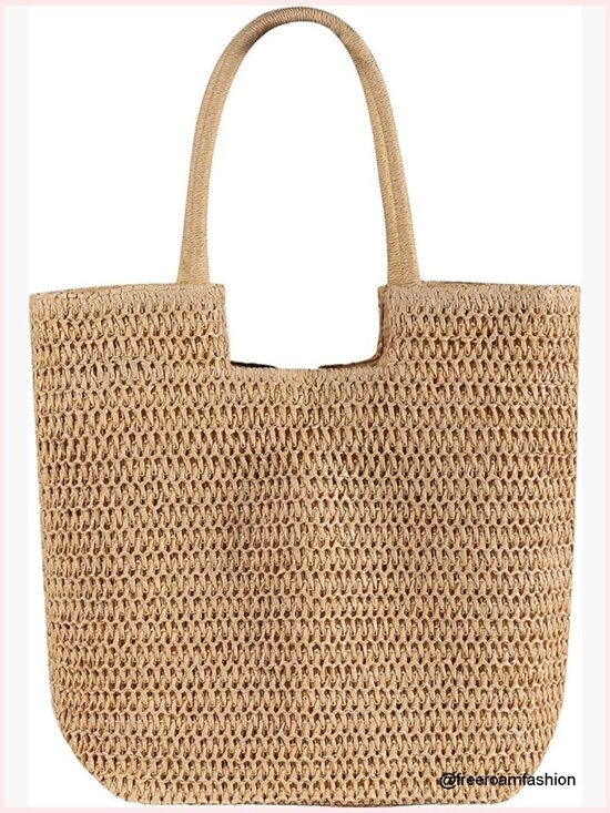 Handbags - Women Straw Beach Tote Bag Large Woven Hobo Summer Shoulder Handbag